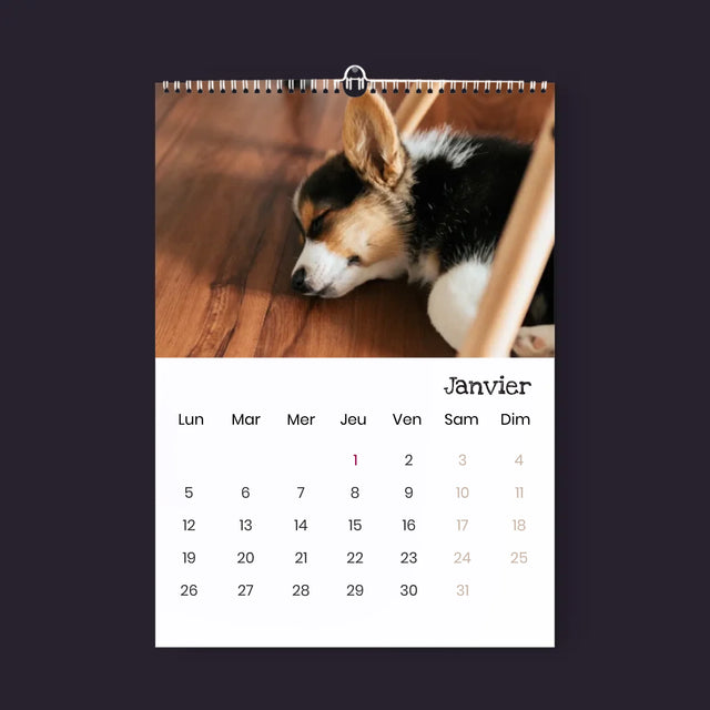 Zdjęcie I Podpis: Ukochany Futrzak - Personalizowany Kalendarz Ścienny | FR