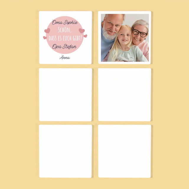 Zdjęcie i Podpis: Podziękowania Dla Dziadków - Podkładki Pod Kubki | DE