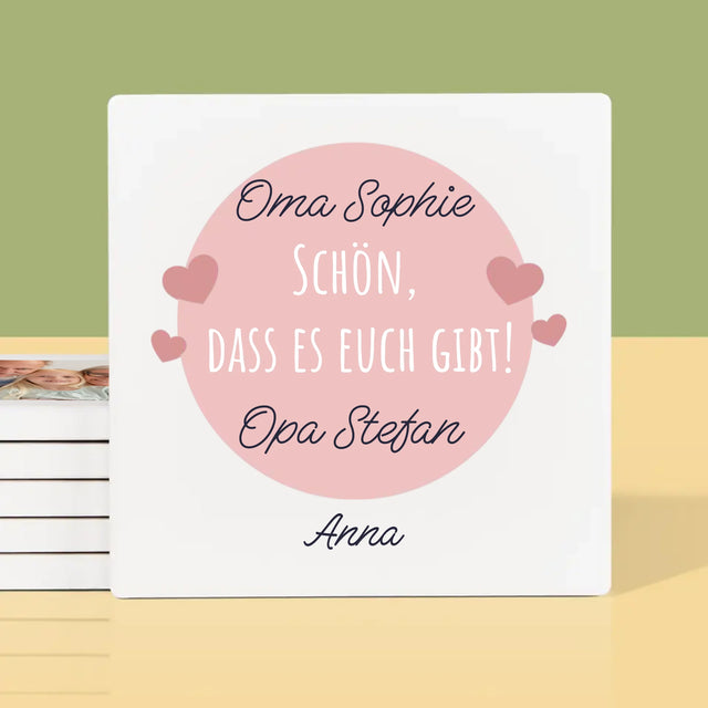 Zdjęcie i Podpis: Podziękowania Dla Dziadków - Podkładki Pod Kubki | DE