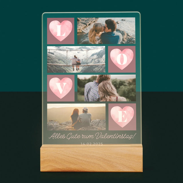 Fotokolaż: Serduszka Love - Wydruk Na Szkle Akrylowym | DE