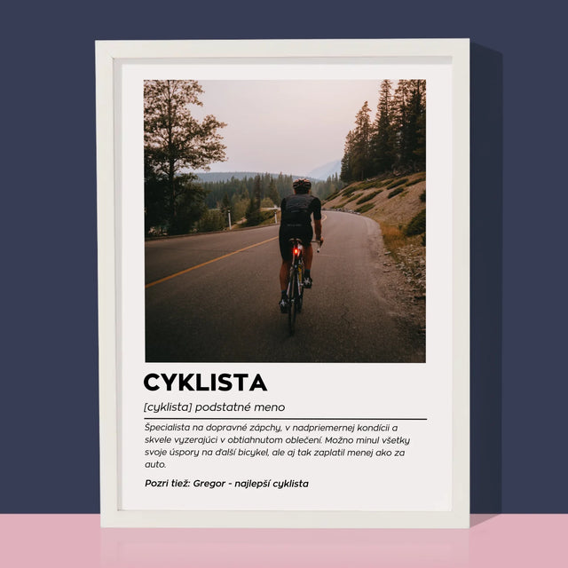 Zdjęcie I Podpis: Rowerzysta Definicja - Wydruk Obramowany | SK