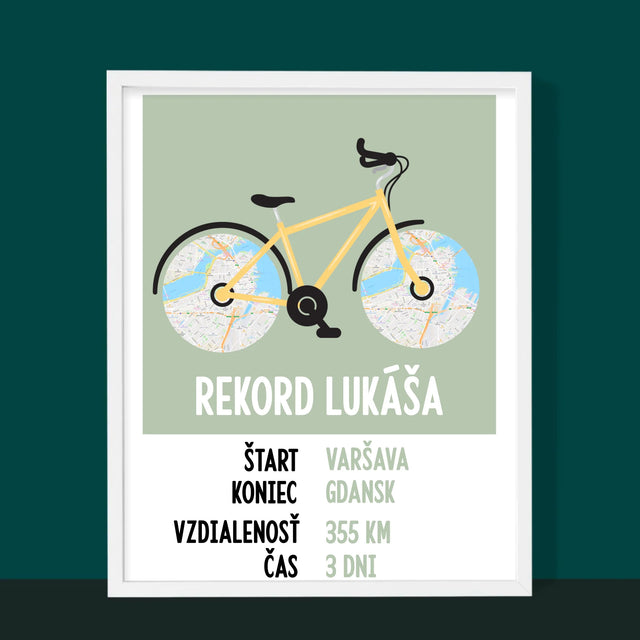 Mapa Miasta: Rowerowa Życiówka - Wydruk Obramowany | SK