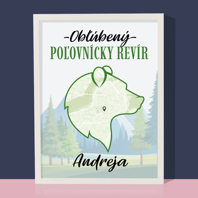 Mapa Miasta: Ulubiony Teren Łowiecki - Wydruk Obramowany | SK