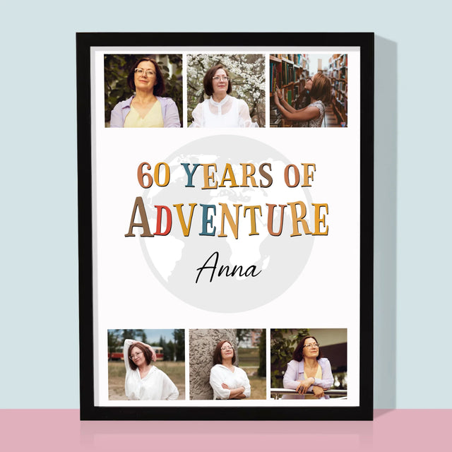 Fotokolaż: 60 Years Of Adventure - Wydruk Obramowany | SK