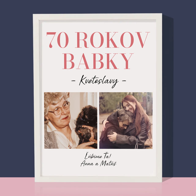 Fotokolaż: 70 Lat Babci - Wydruk Obramowany | SK