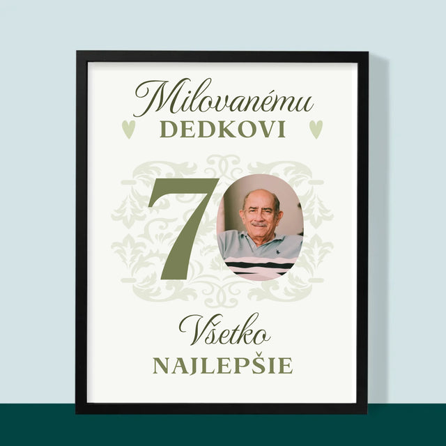 Zdjęcie I Podpis: Kochanemu Dziadkowi Wszystkiego Najlepszego - Wydruk Obramowany | SK