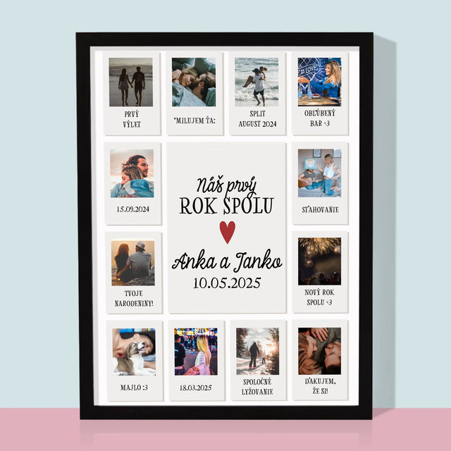 Fotokolaż: Pierwszy Rok Razem - Wydruk Obramowany | SK
