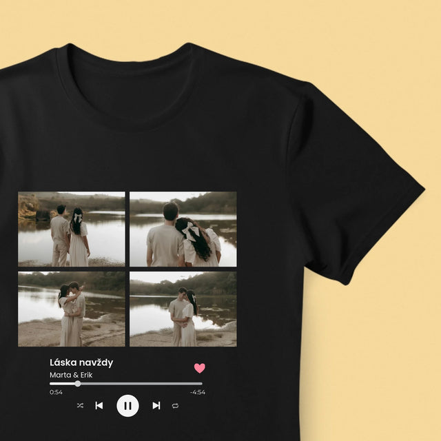 Fotokolaż: Spotify 4 Zdjęcia - Koszulka Męska z Nadrukiem | SK