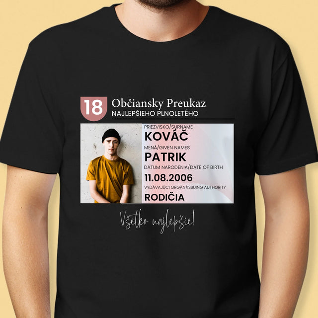 Zdjęcie i Podpis: Dowód Osobisty - Koszulka Męska | SK