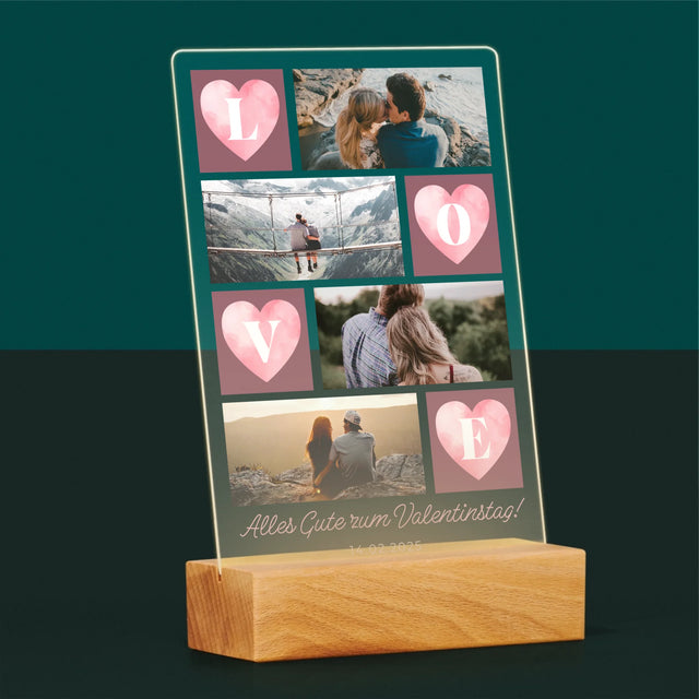 Fotokolaż: Serduszka Love - Wydruk Na Szkle Akrylowym | DE