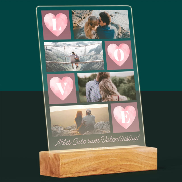 Fotokolaż: Serduszka Love - Wydruk Na Szkle Akrylowym | DE