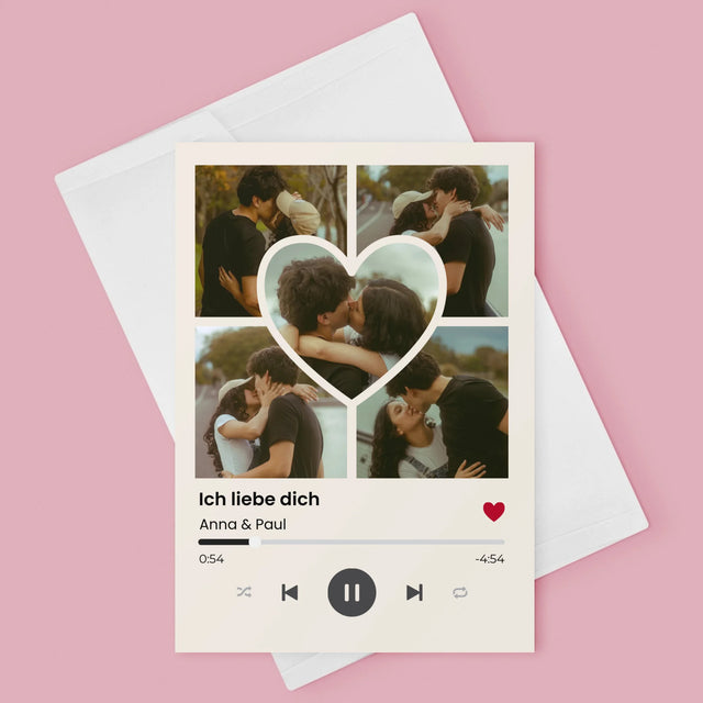 Fotokolaż: Spotify Zdjęcia Serce - Kartka z Życzeniami | DE