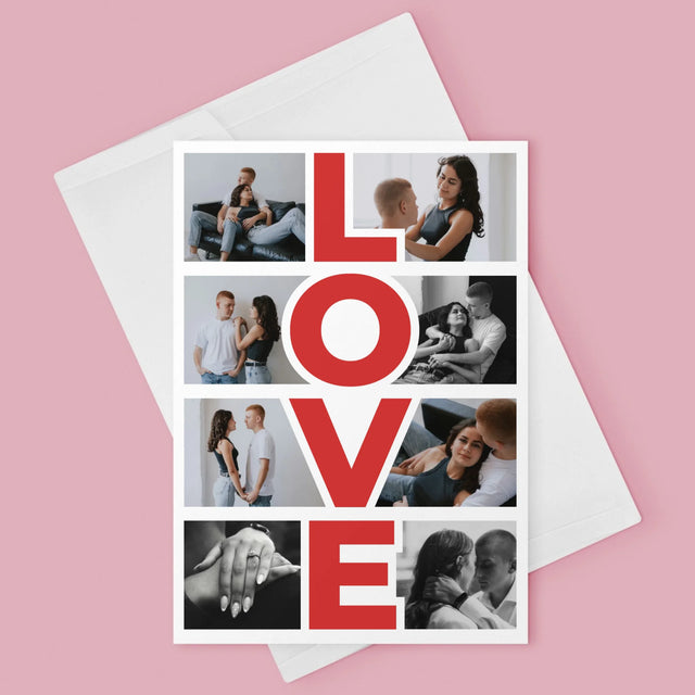 Fotokolaż: Słowo Love - Kartka z Życzeniami | DE