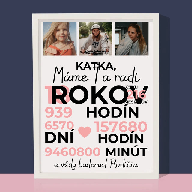 Fotokolaż: Kochamy Cię Od 18 Lat - Wydruk Obramowany | SK