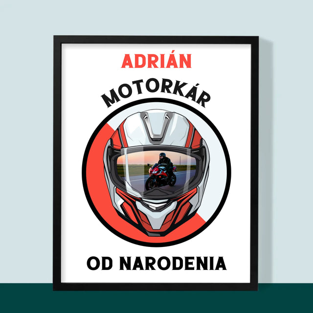 Zdjęcie I Podpis: Motocyklista Od Urodzenia - Wydruk Obramowany | SK