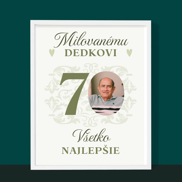 Zdjęcie I Podpis: Kochanemu Dziadkowi Wszystkiego Najlepszego - Wydruk Obramowany | SK
