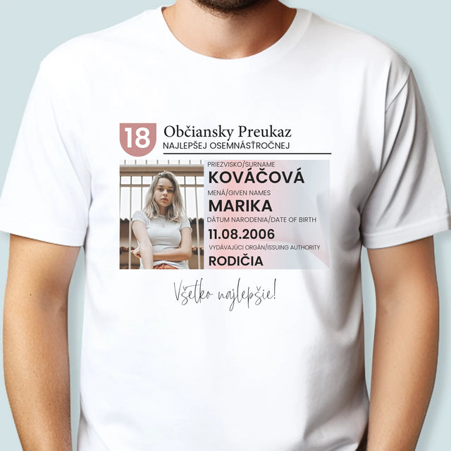 Zdjęcie i Podpis: Dowód Osobisty - Koszulka Męska | SK