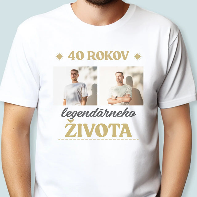 Fotokolaż: 40 Lat Bycia Legendą - Koszulka Męska z Nadrukiem | SK
