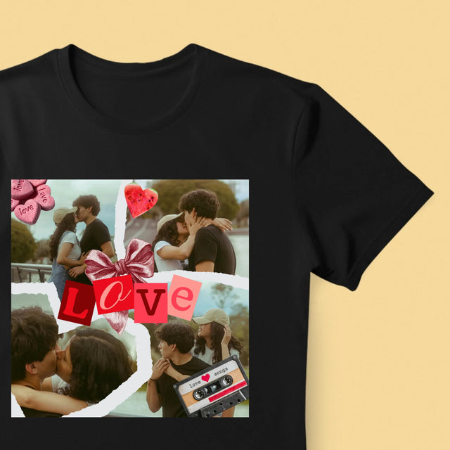 Fotokolaż: Love Retro - Koszulka Męska z Nadrukiem | SK