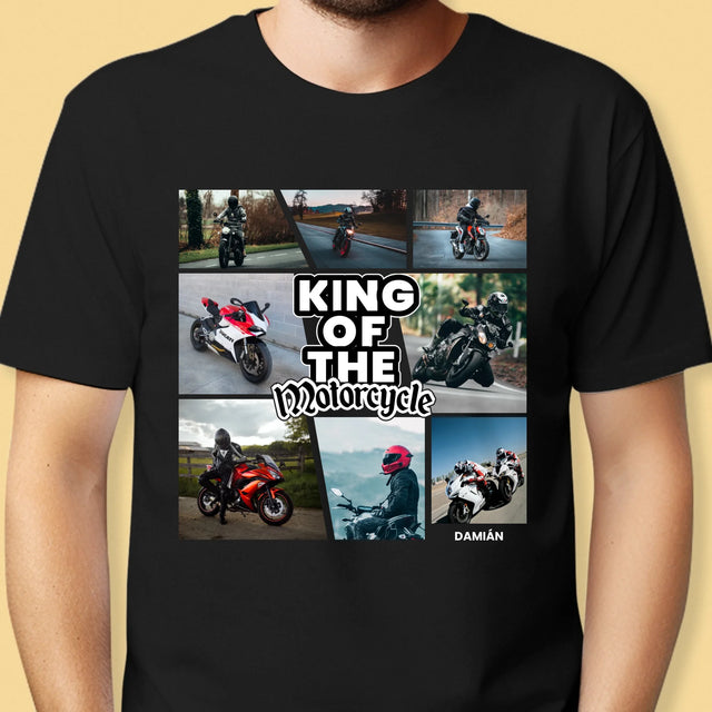 Fotokolaż: King Of The Motorcycle - Koszulka Męska z Nadrukiem | SK